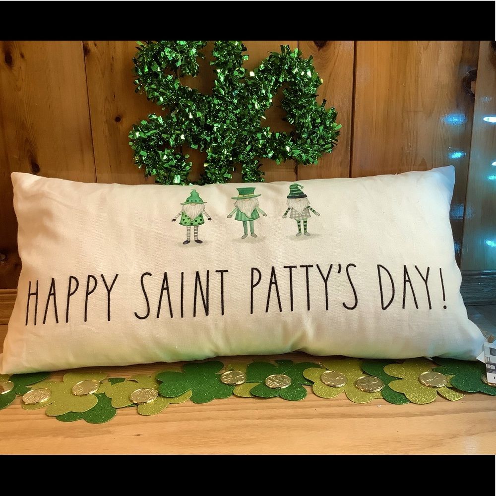 Rae Dunn Happy St Patrick’s Day Gnome Pillow